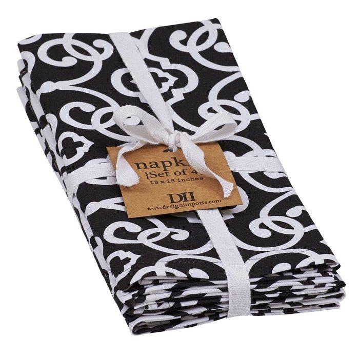 DII 100% Cotton, Basic Everyday 18x18" Buffet Napkin, Set of 6, Multi Color Zig Zag