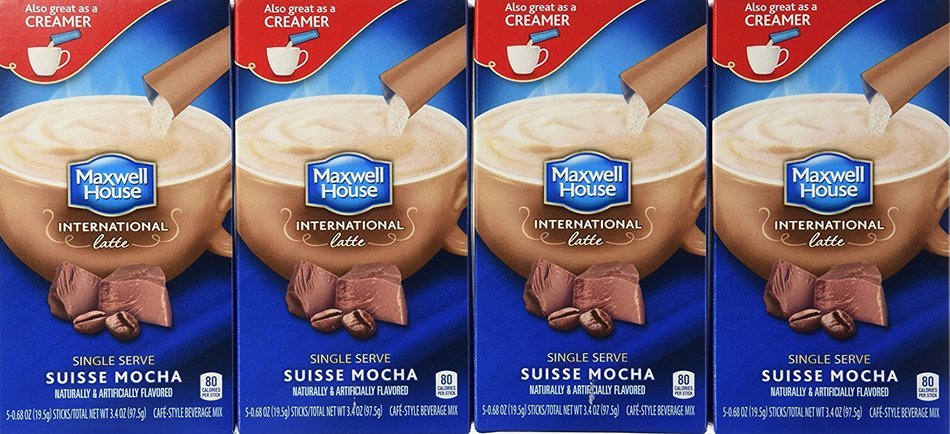 Maxwell House International Coffee Suisse Mocha Latte Singles, 3.4-Ounce Boxes (Pack of 8) N2