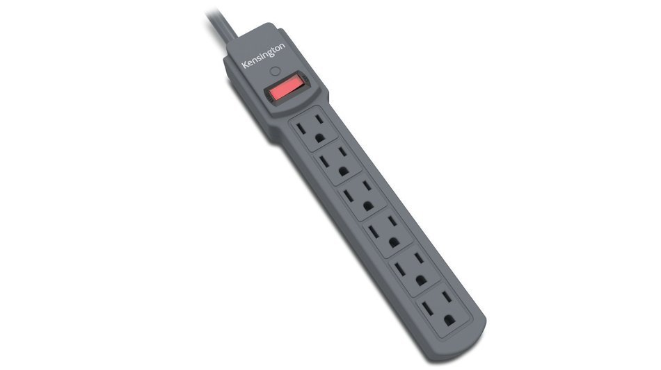 Kensington K38214NA Guardian Standard Power Strip, 125V, 6 Outlet 4-Foot Power Cord N3