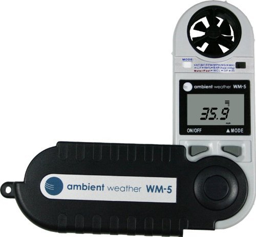 Ambient Weather WM-5 Handheld Weather Station w/ Windspeed, Temperature, Humidity, Dew Point, Heat Index, Pressure...