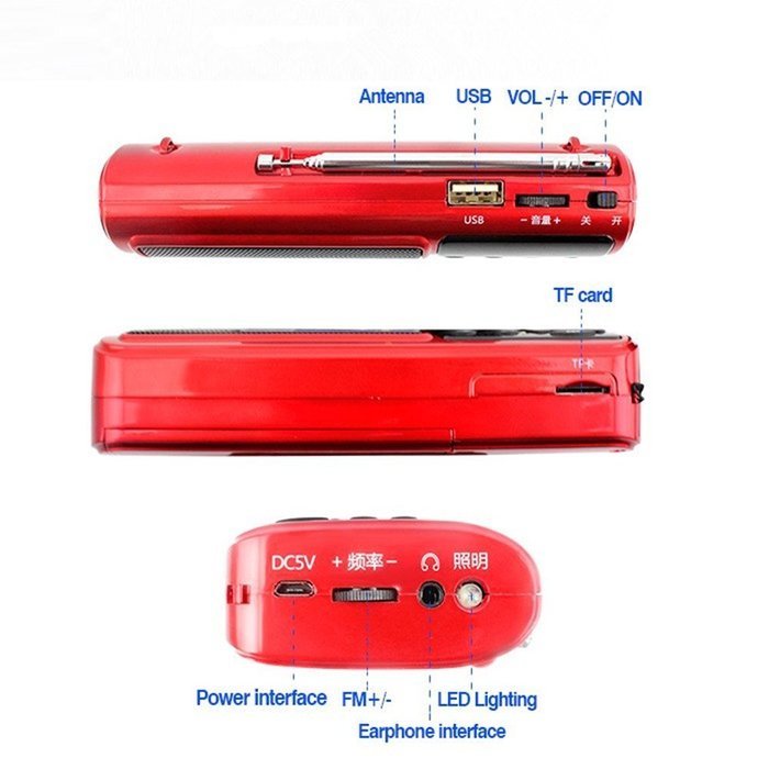 SAST Personal Portable FM Radio ultralight weight(4.8ounce) With Flashlight, Hi-Fi Digital Music Player, Support... N6