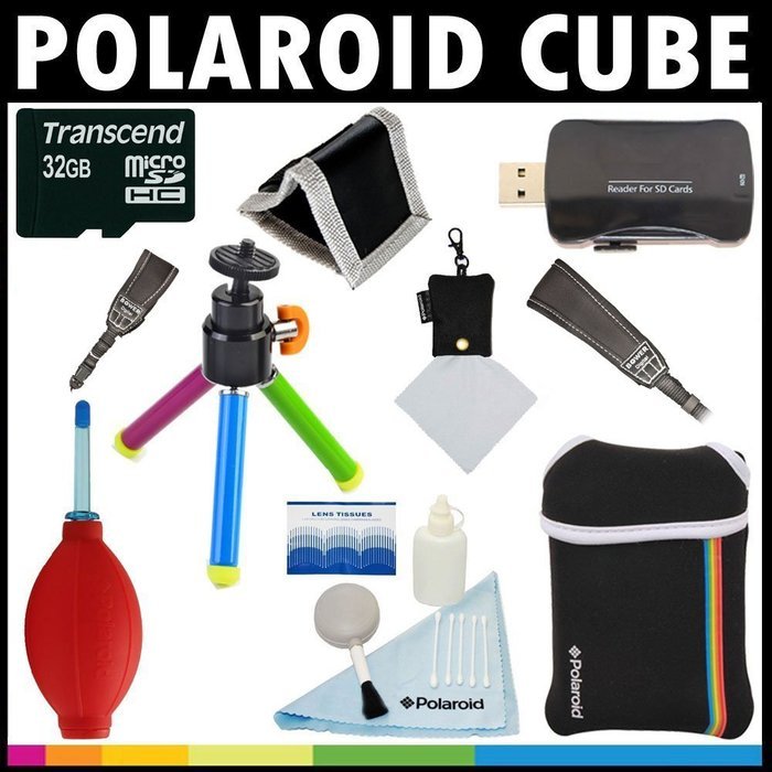 Premium ESSENTIAL KIT For The Polaroid Cube Video Action Camera & Mounts - Great Holiday Add On Gift
