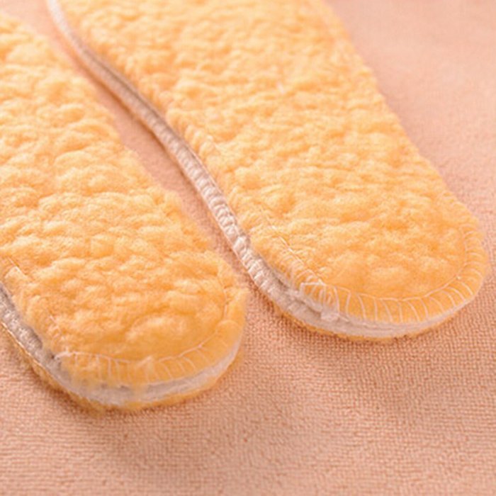 Spritech(TM) Soft Winter Warm Thickening Yellow Imitation Wool Insole for Women and Men N2