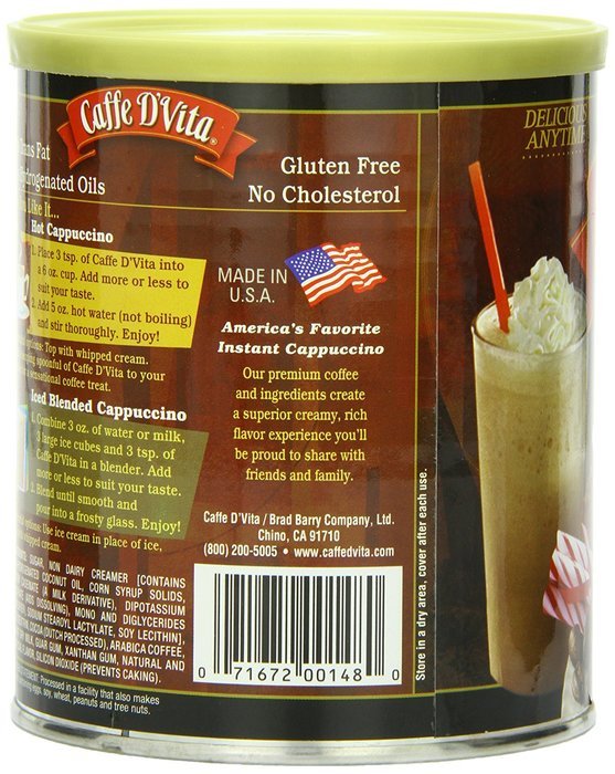 Caffe D'Vita Amaretto Instant Cappuccino, 16-Ounce Canisters (Pack of 6) N39