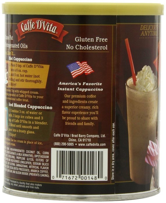 Caffe D'Vita Amaretto Instant Cappuccino, 16-Ounce Canisters (Pack of 6) N40