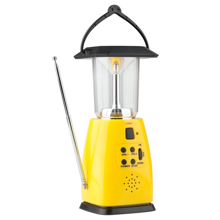 iRonsnow IS-039 Solar Hand Crank Emergency LED Camping Hiking Lantern Flashlight with FM Radio & Siren, 500mAh...