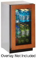 18" Glass Door Refrigerator, left hinge, overlay