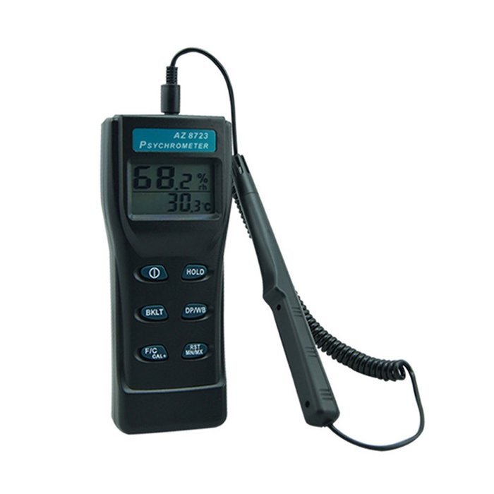 AZ 8723 Industrial Portable Precision Remote Probe Digital Temperature Humidity Meter with DP WB Temperature Measurement N7