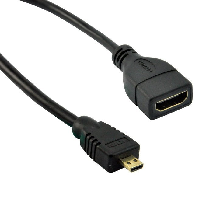 UCEC Down Angle Micro-HDMI to HDMI Cable - Male to Female - Supports Ethernet, 3D and Audio Return N2