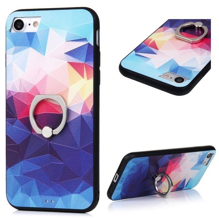 Badalink iPhone 7 Case (4.7") 360 Degree Rotating Ring Holder Kickstand Shockproof Soft TPU Rubber Bumper Frame... N7