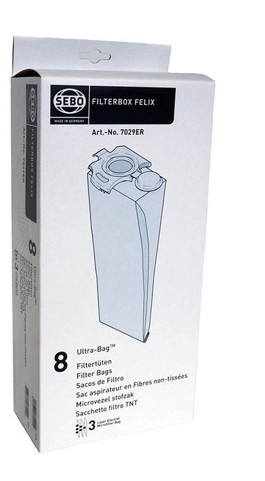 SEBO 7029ER Filterbox for Felix Vacuum,8 Pack N2