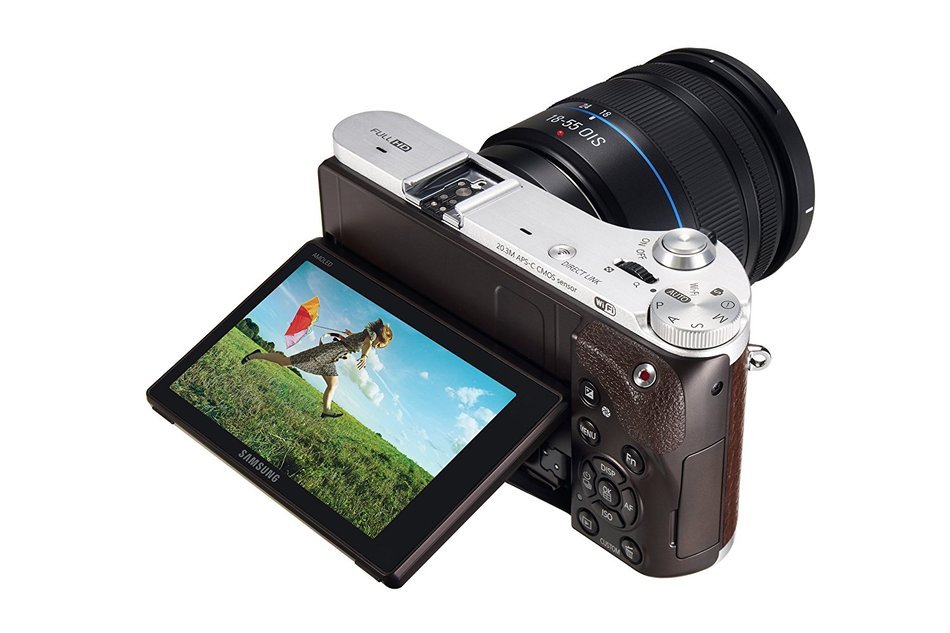 Samsung NX300 20.3MP CMOS Smart WiFi Mirrorless Digital Camera with 18-55mm Lens and 3.3" AMOLED Touch Screen...