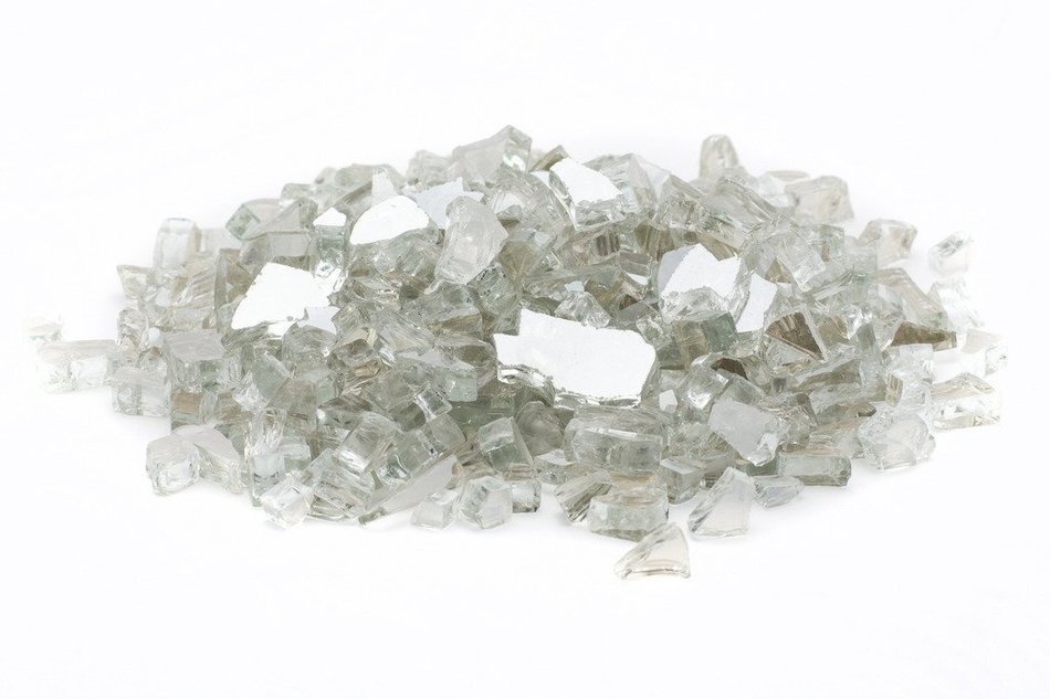 Dragon Glass 1/4" Reflective Tempered Firepit Fire Glass, 25 lb, Crystal N17