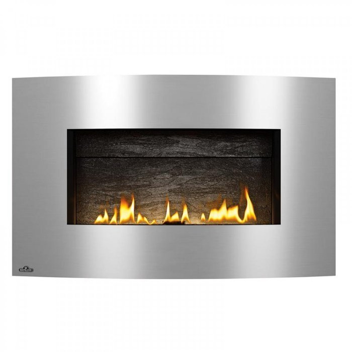 Napoleon WHD31N 20000 BTU Plazmafire Wall Hanging Fireplace With Heat Resistant Ceramic Glass Slate Brick Panel...