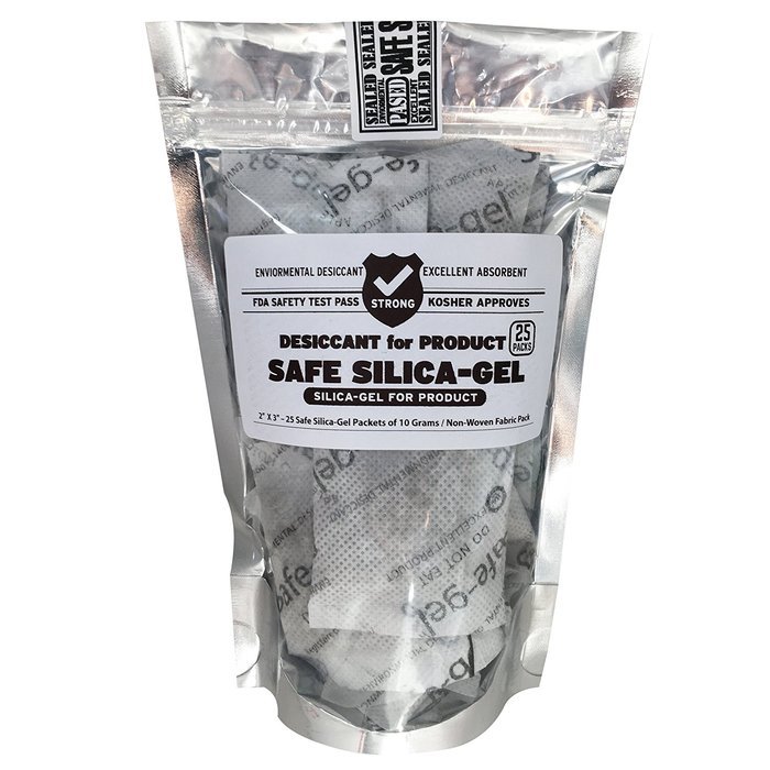 Safe Silica-Gel Safe & Strong Silica Gel packets Desiccants Dehumidifiers 3 1/4 x 2 1/4 inch - 25 Silica-Gel Packs... N3