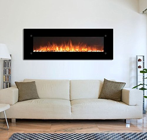 Touchstone 80005 OnyxXL Wall Mounted Electric Fireplace, 72 Inch Wide, 1500/750 Watt Heater (Black) N3