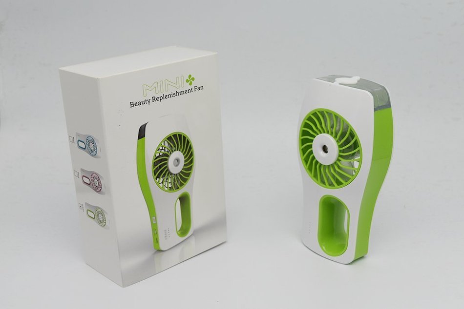 Riipoo Mini Portable USB Beauty Humidifier Fan,Water Spray Beauty Humidifier Fan with USB Charging Cable（Green） N2