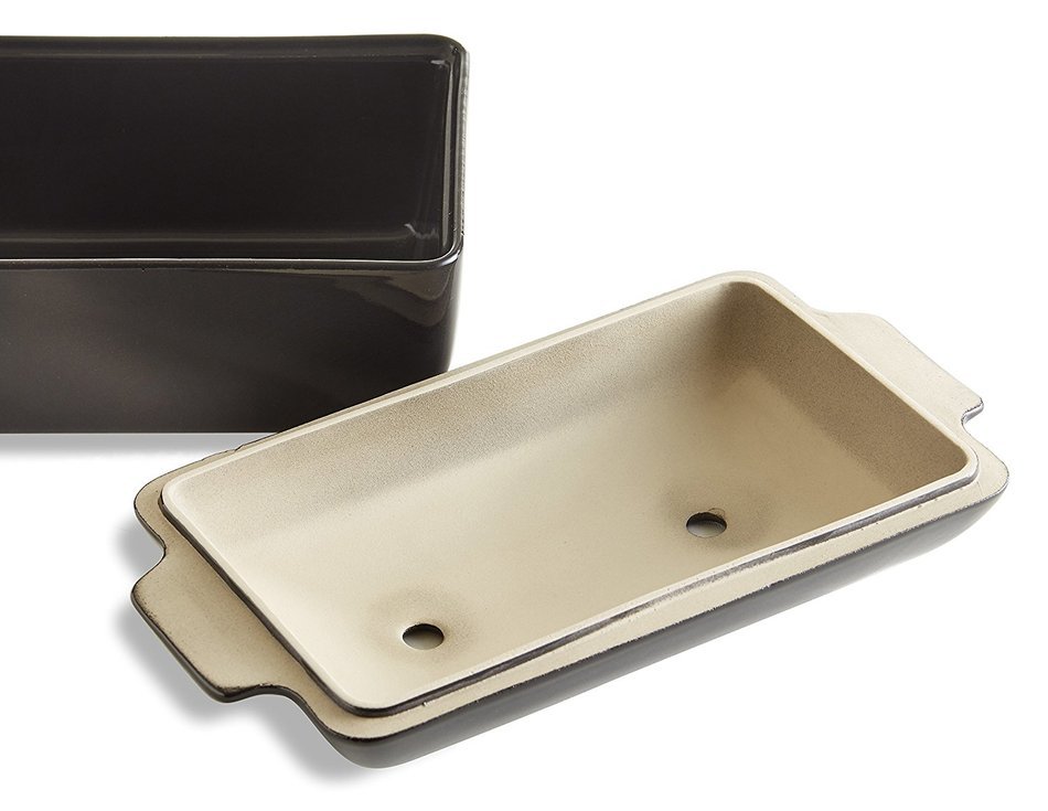 Emile Henry Made In France Flame Bread Loaf Baker, 9.4 x 5", Charcoal N2