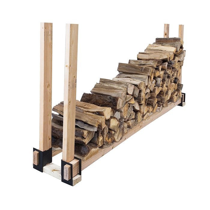 Pleasant Hearth 4 Piece Log Rack Brackets, Black N2