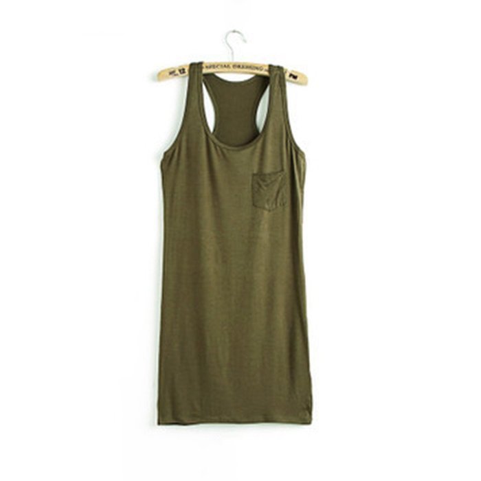 Spritech(TM) Fashion Women's Elastic Sundress Tank Tops for Clubwear Party Everyday Wear Army Green N2