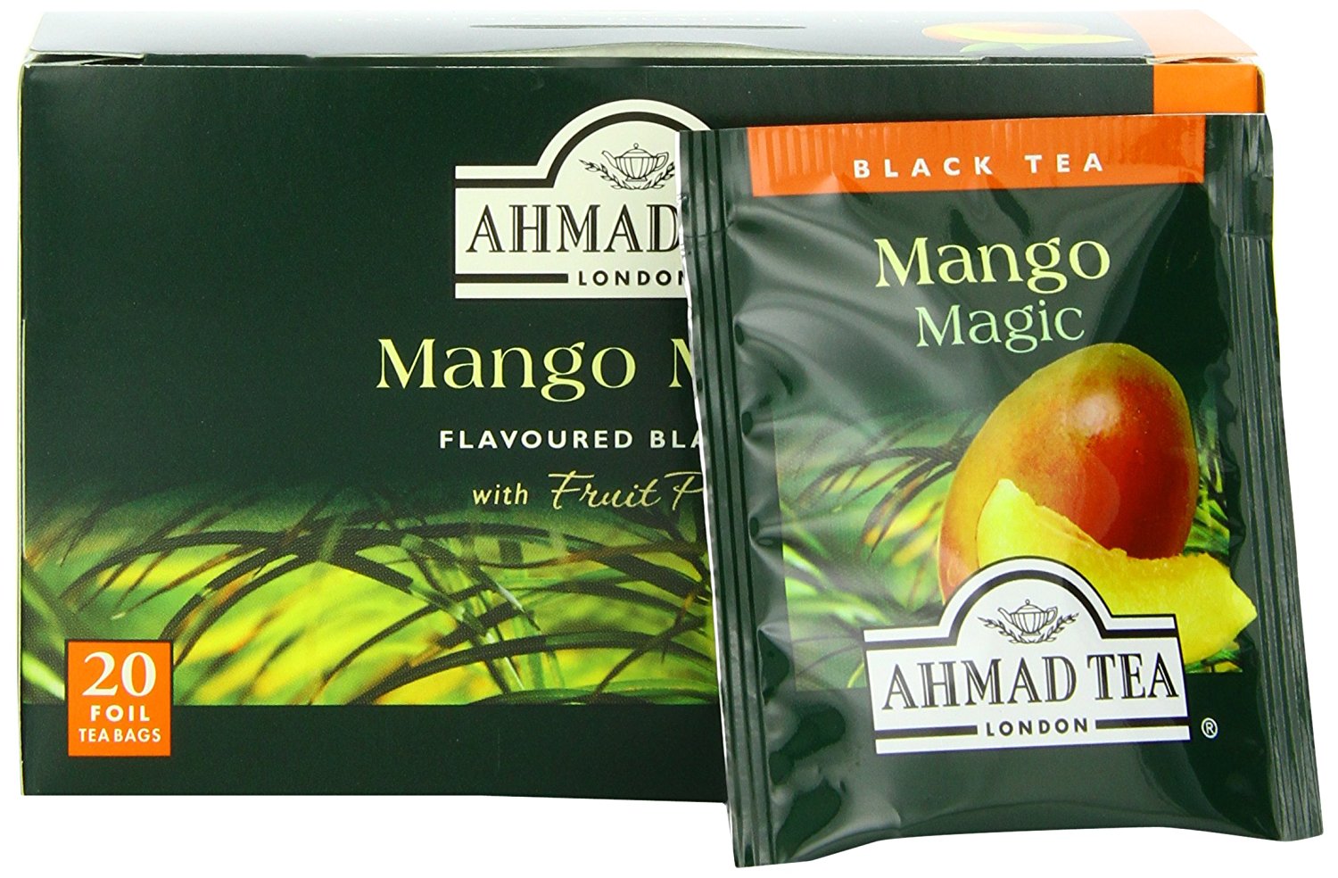 Ahmad <b>Tea</b> <b>Mango</b> Magic <b>Black</b> <b>Tea</b>, 20-Count Boxes (Pack of 6) N3 image.