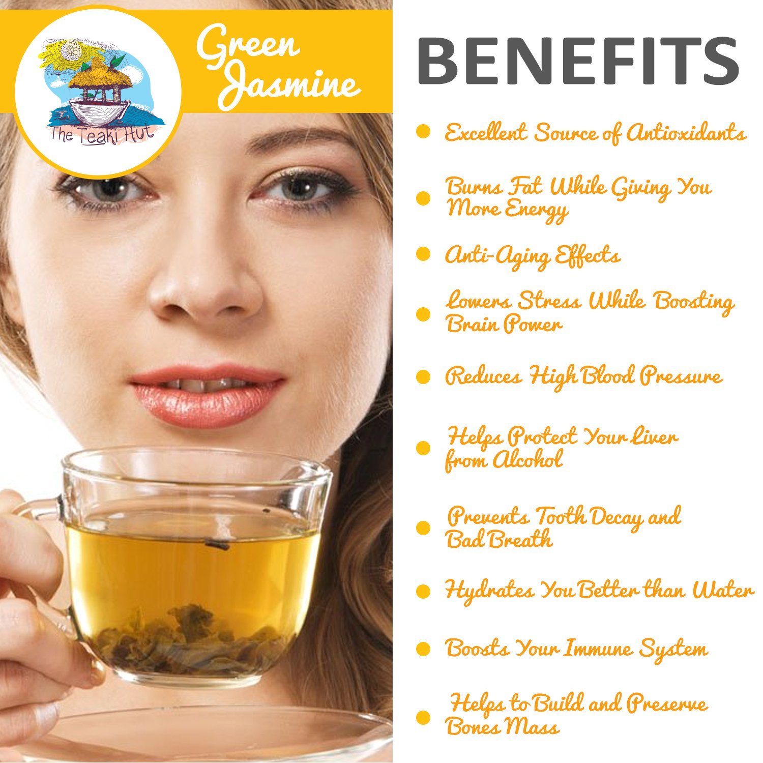 Organic Jasmine Green Tea 2 Ounce (30 Servings) A Bright, Crisp