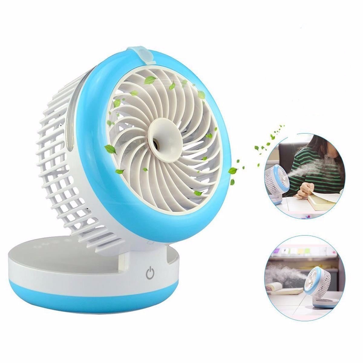 Hjian Portable Mini Misting Fan Table Fans Humidifier Fan Portable 