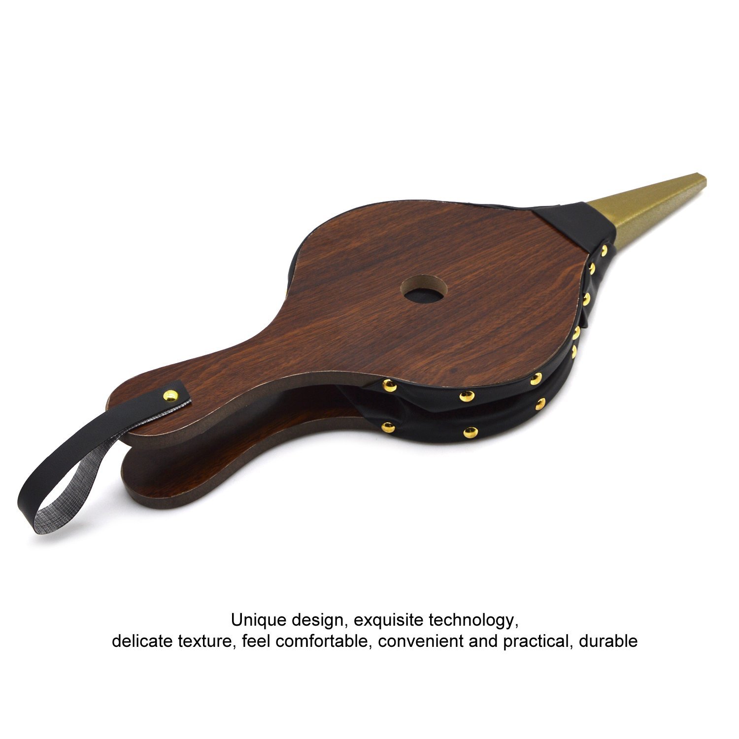 Minuteman International Large Fireplace Bellows, Wood, Black, Brass