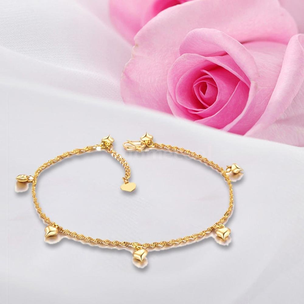 Sexy Gold Love Heart Chain Anklet Foot Ankle Bracelet Barefoot Sandal ...