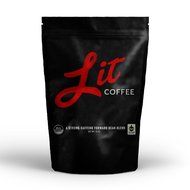 Lit Coffee Dark Roast Organic Fair Trade Single Origin Craft Coffee - Whole Beans - Fresh Coffee Beans (12 oz)