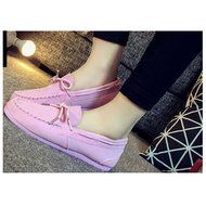 KAKA(TM) Girl Women Spring Autumn Causal Round Toe Shoes Slip-On Flat Black 37 N13