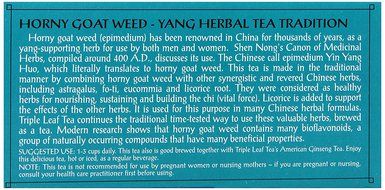 Triple Leaf Tea, Horny Goat Weed, 20 Teabags (Pack of 6) N6