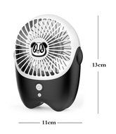 QH USB Mini Cooling Rechargeable Handheld Fan Speed Adjustable With Cute Panda Shape For Couples (Boy) (Black+... N6