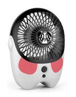 QH USB Mini Cooling Rechargeable Handheld Fan Speed Adjustable With Cute Panda Shape For Couples (Boy) (Black+... N7