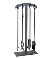 Shadow Iron 5-Piece Fireplace Tool Set in Natural Iron Finish