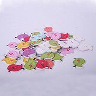 MuLuo 50pcs/Pack Painted Wooden Buttons Wooden Buttons Colorful Mixed Printing Two Holes Buckle Christmas Stockings... N2