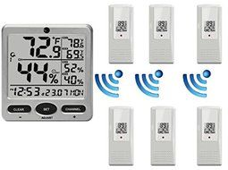 Ambient Weather WS-08 Wireless Indoor/Outdoor 8-Channel Thermo-Hygrometer with Daily Min/Max Display with One... N6