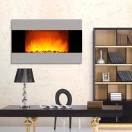 Finether 1500W Adjustable Wall Mounted Electric Fireplace Heater with 3D Patented Flame, 7 Color Changeable LED... N14