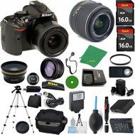 Nikon D5200 DSLR - International Version (No Warranty), 18-55mm f/3.5-5.6 DX VR, 2pcs 16GB Memory, Camera Case...