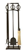 Panacea Products 15924 4-Piece Curved Toolset with Rings for Fireplace