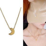 Fashion Women Silver Crescent Moon Pendant Chain Necklace delicate Jewelry
