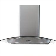 toyofmine 30" Kitchen Wall Mount Stainless Steel Glass Range Hood Stove Vents