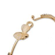 Generou Charm Women Flower Crystal Gold Plated Cuff Bracelet Bangle Jewelry Gift N3