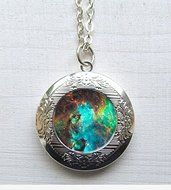 Nebula Necklace, Photo Locket, Galaxy Locket, Locket Necklace, Space Pendant