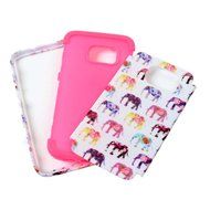 Badalink Galaxy S7 Edge Case Soft TPU Shockproof Rubber Skin Gel Inner Case + Full Edge Easy Grip Cute Elephants... N20