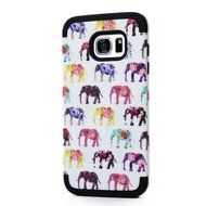 Badalink Galaxy S7 Edge Case Soft TPU Shockproof Rubber Skin Gel Inner Case + Full Edge Easy Grip Cute Elephants... N24