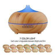 Essential Oil Diffuser, TWOPAGES &reg; 300ml Wood Grain Cool Mist Ultrasonic Humidifier with 4 Timer Settings for... N5