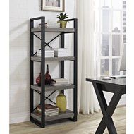 WE Furniture 62&quot; Industrial Wood Media Tower, Driftwood