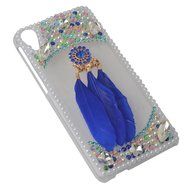 HTC Desire 626 Case,Yaheeda 3D Pearls Sparkle Plume Feather Chain Fashion Bling PC Hard Case for HTC Desire 626 N53