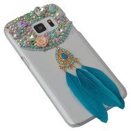 HTC Desire 626 Case,Yaheeda 3D Pearls Sparkle Plume Feather Chain Fashion Bling PC Hard Case for HTC Desire 626 N57